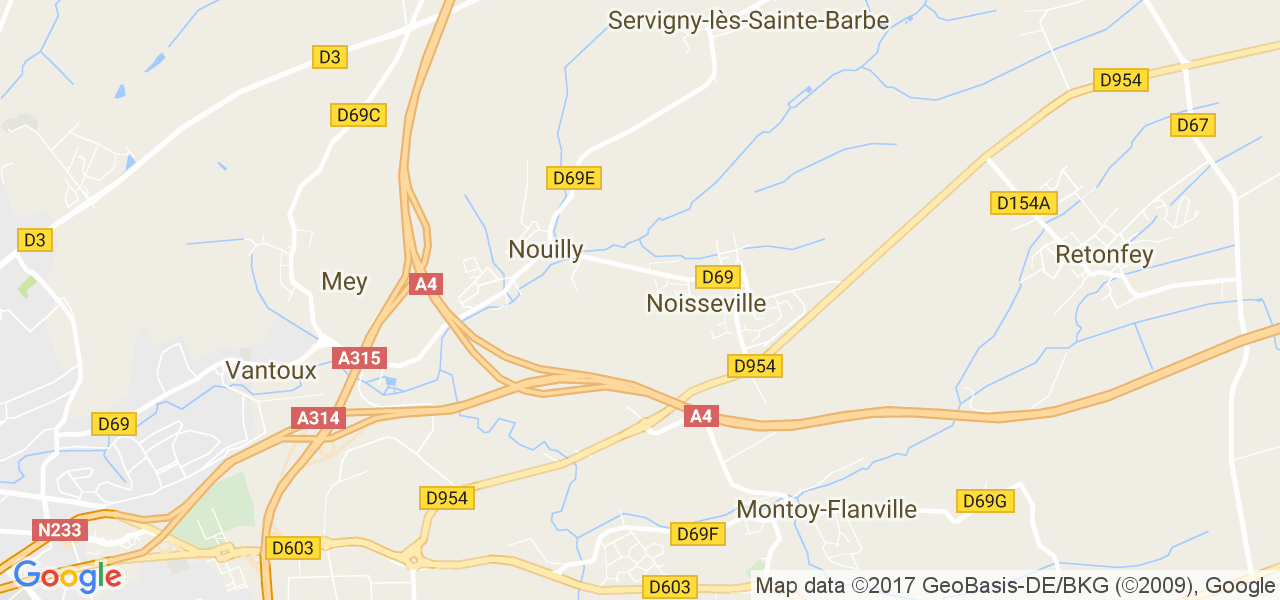 map de la ville de Nouilly