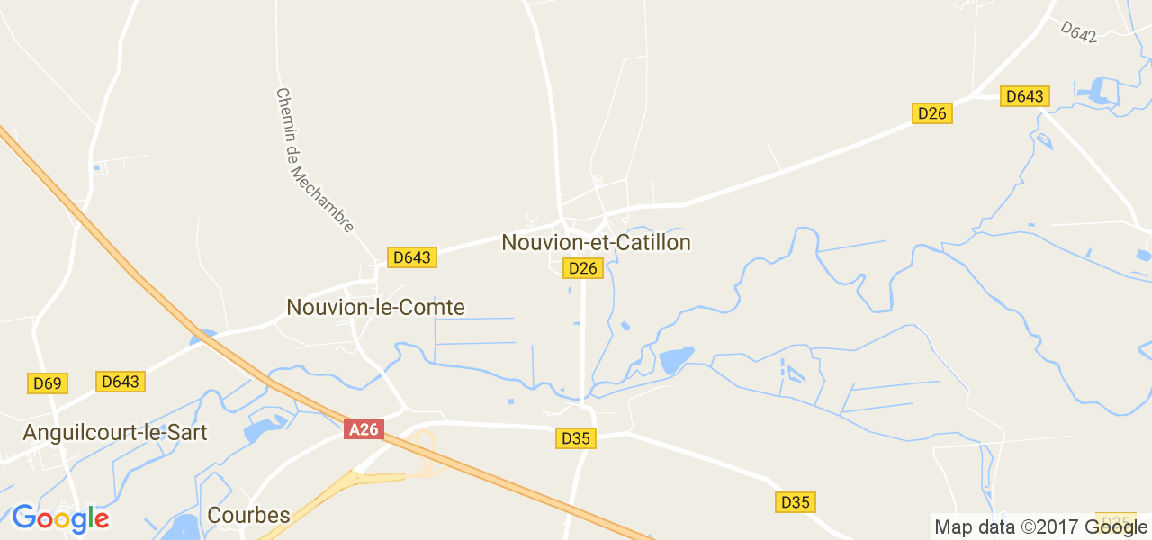 map de la ville de Nouvion-et-Catillon