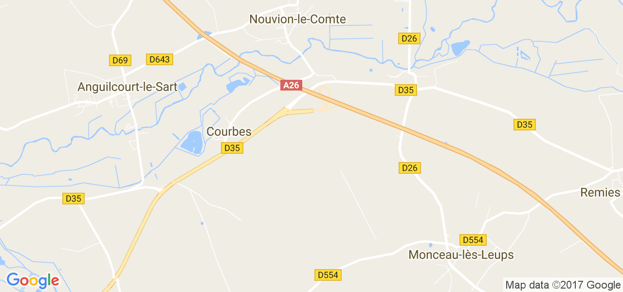 map de la ville de Nouvion-le-Comte