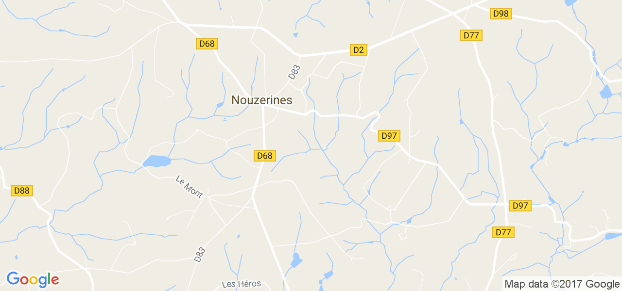 map de la ville de Nouzerines