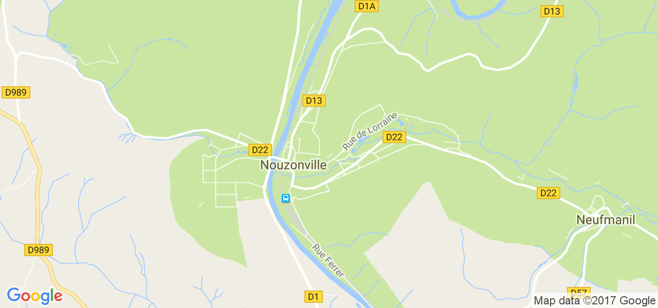 map de la ville de Nouzonville