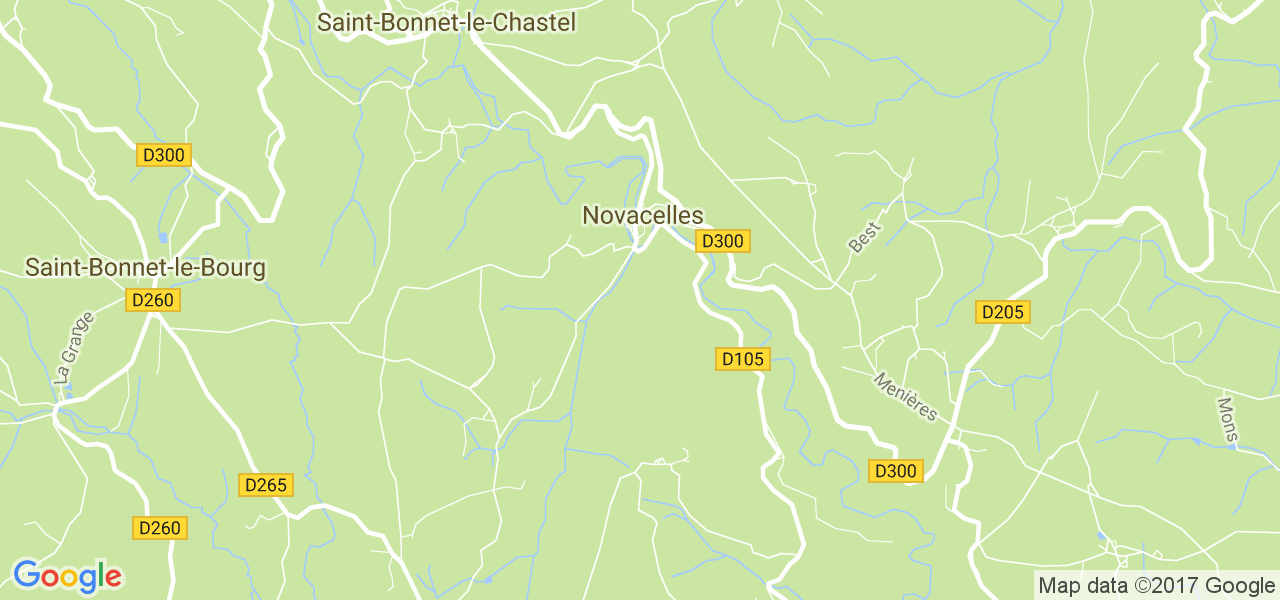 map de la ville de Novacelles