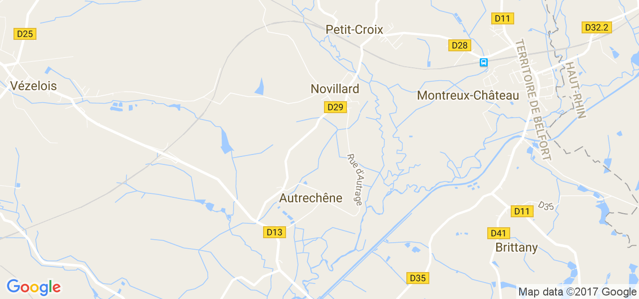 map de la ville de Novillard