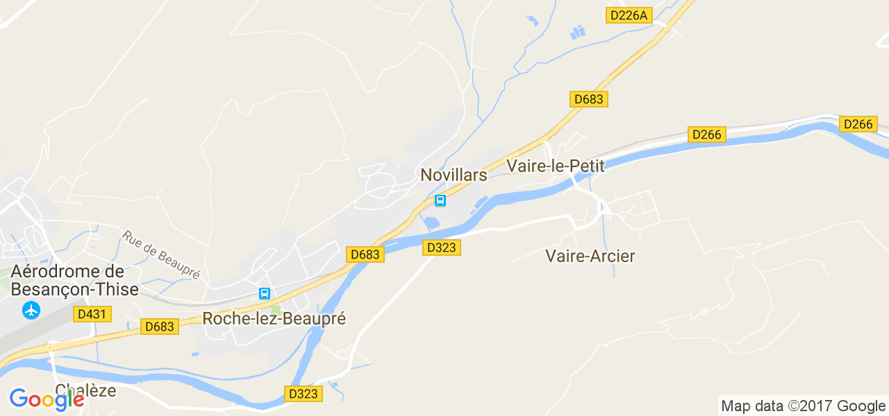 map de la ville de Novillars