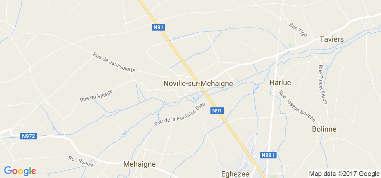 map de la ville de Noville-Sur-Méhaigne