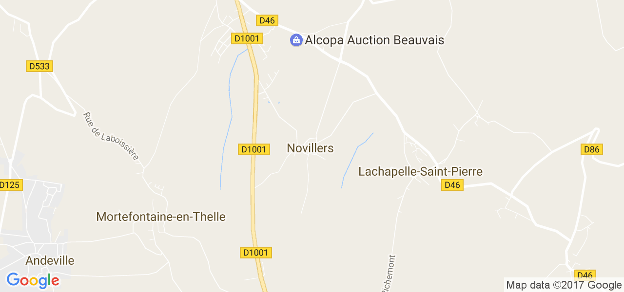 map de la ville de Novillers