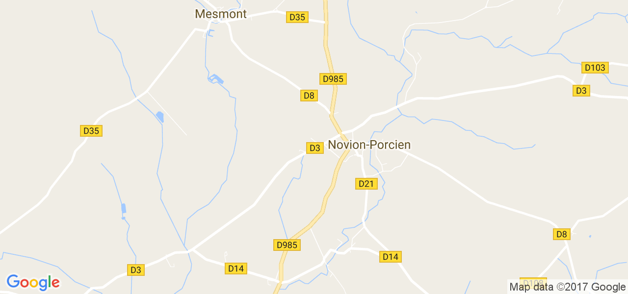 map de la ville de Novion-Porcien