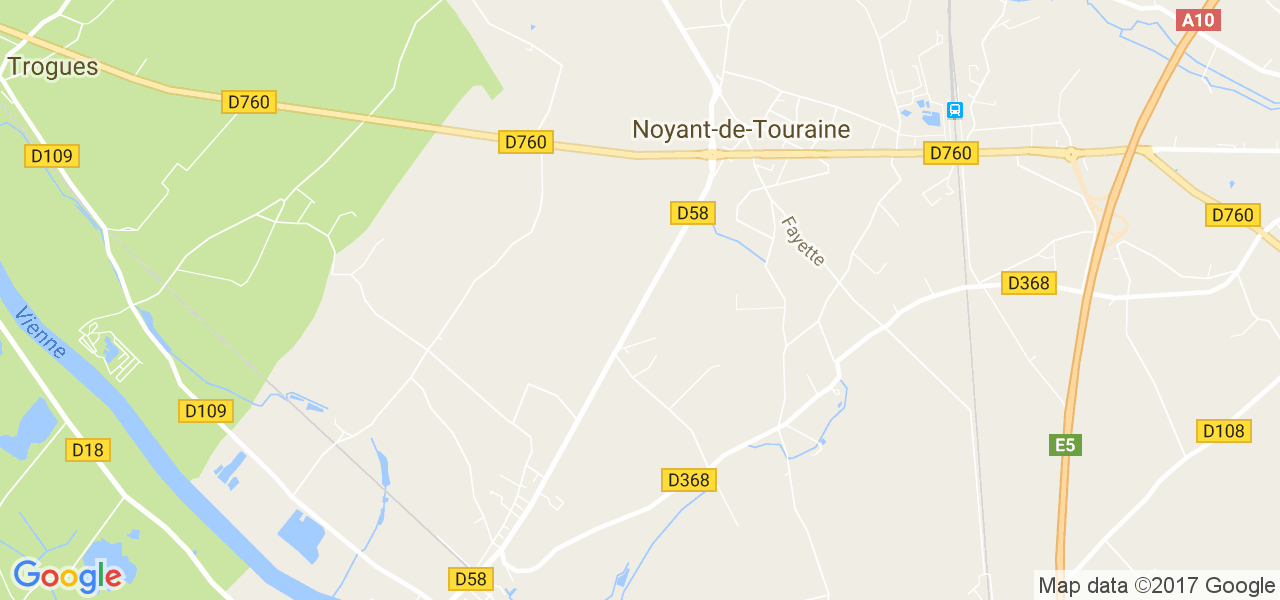 map de la ville de Noyant-de-Touraine