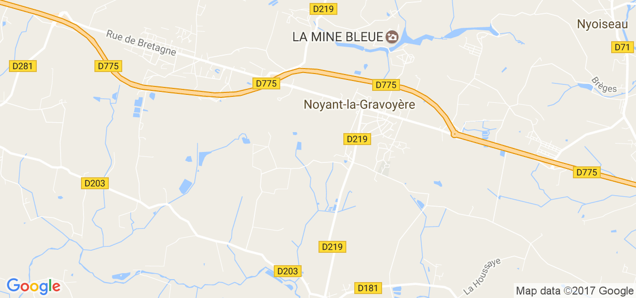 map de la ville de Noyant-la-Gravoyère