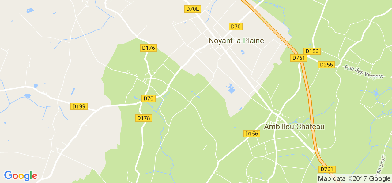 map de la ville de Noyant-la-Plaine