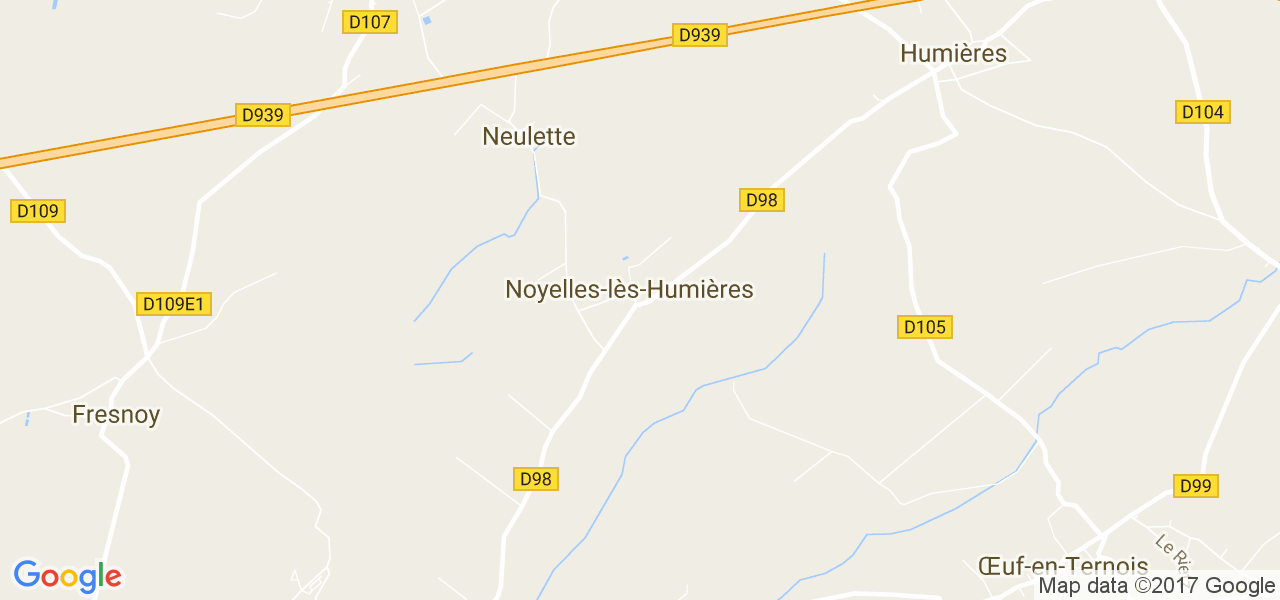 map de la ville de Noyelles-lès-Humières