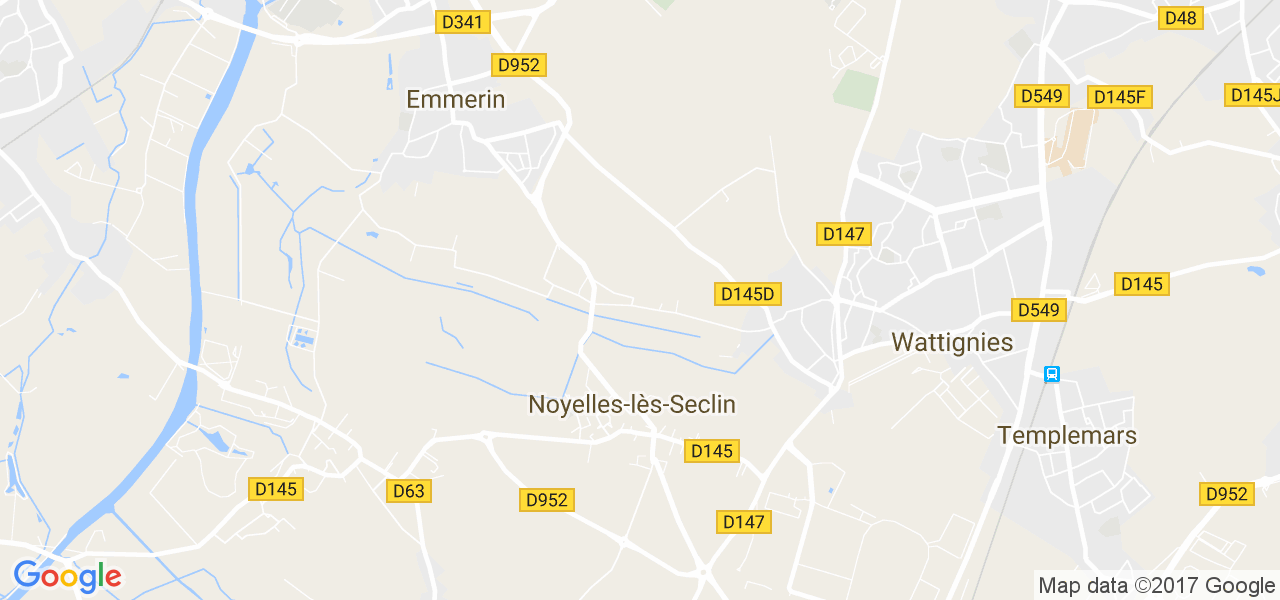 map de la ville de Noyelles-lès-Seclin