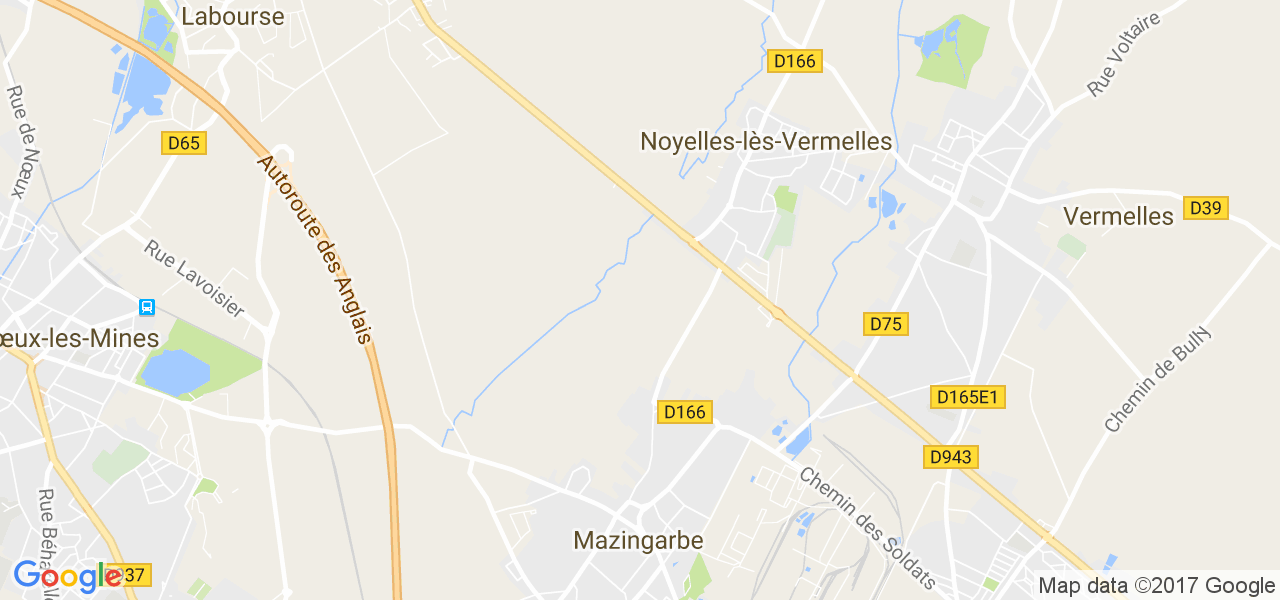 map de la ville de Noyelles-lès-Vermelles