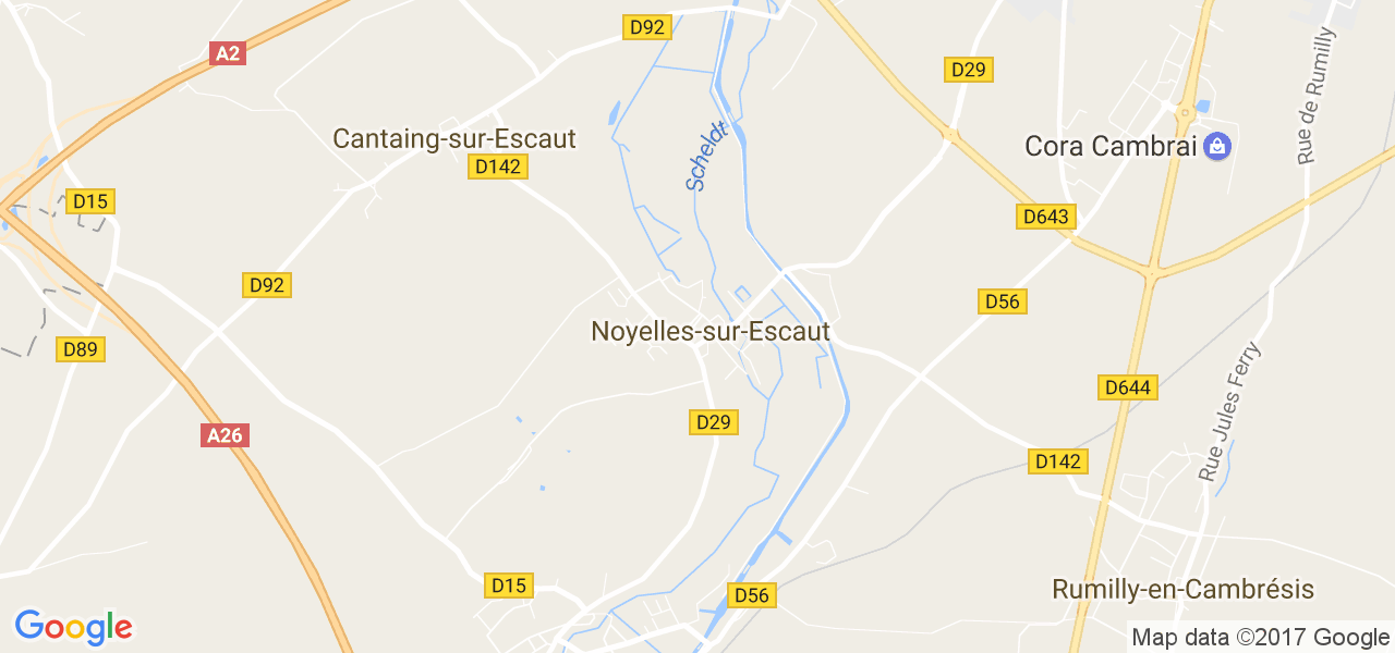 map de la ville de Noyelles-sur-Escaut