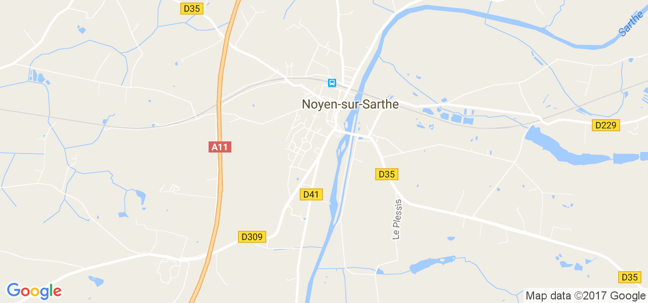 map de la ville de Noyen-sur-Sarthe