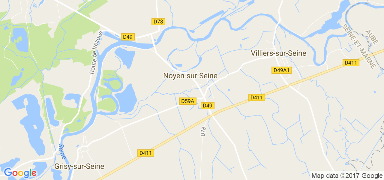 map de la ville de Noyen-sur-Seine