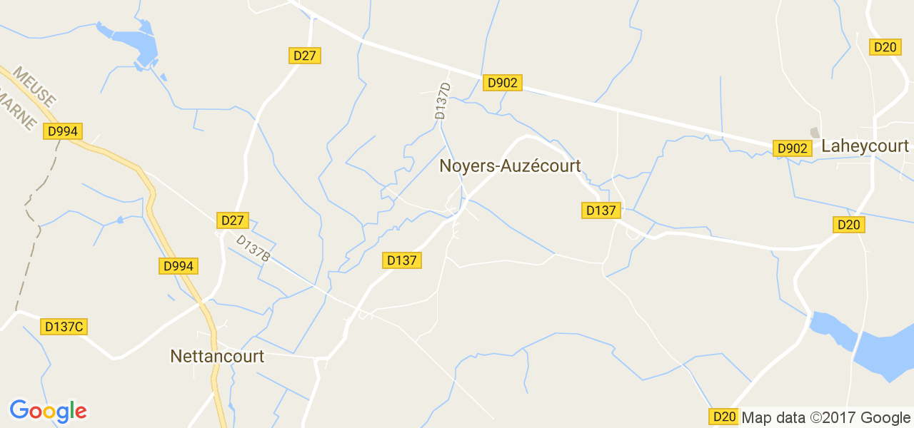 map de la ville de Noyers-Auzécourt