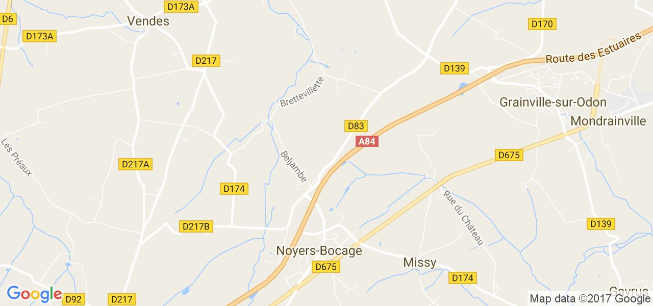 map de la ville de Noyers-Bocage