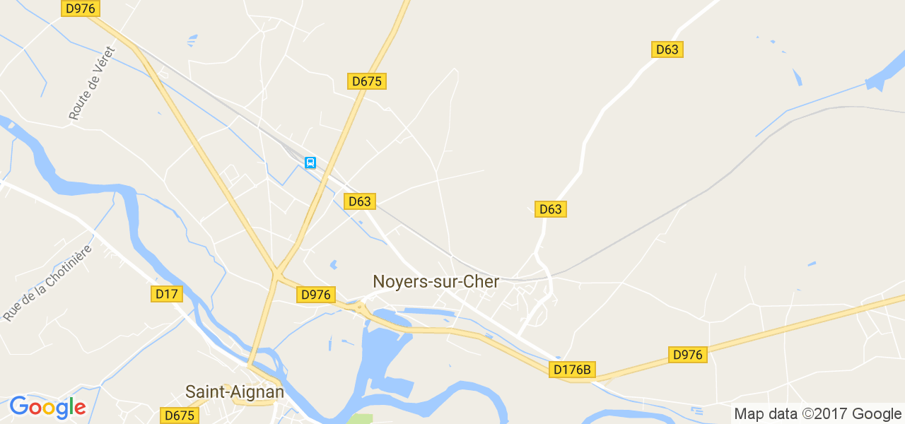 map de la ville de Noyers-sur-Cher