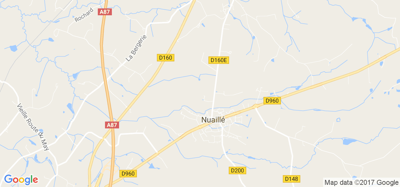 map de la ville de Nuaillé