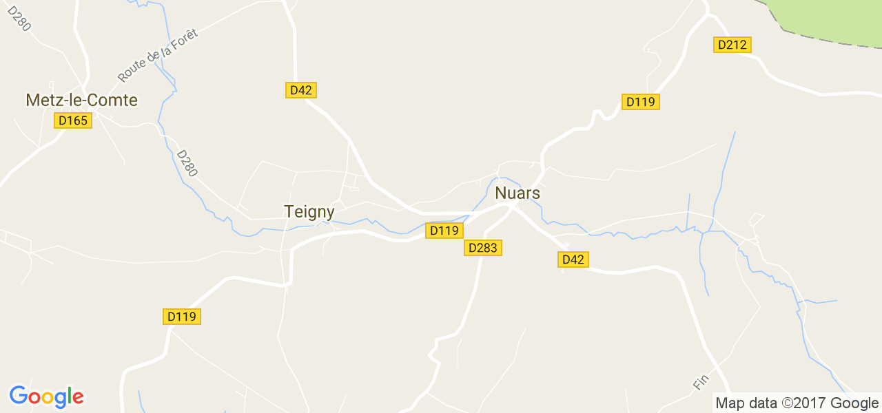 map de la ville de Nuars