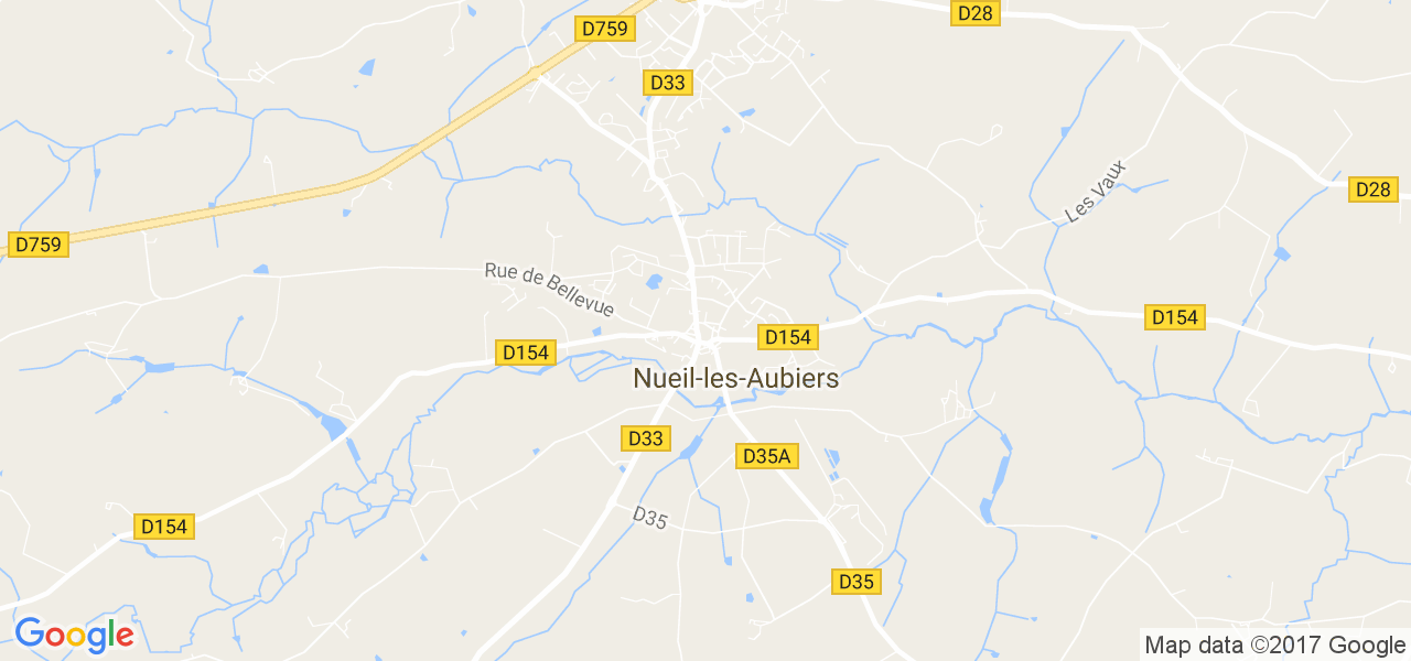 map de la ville de Nueil-les-Aubiers