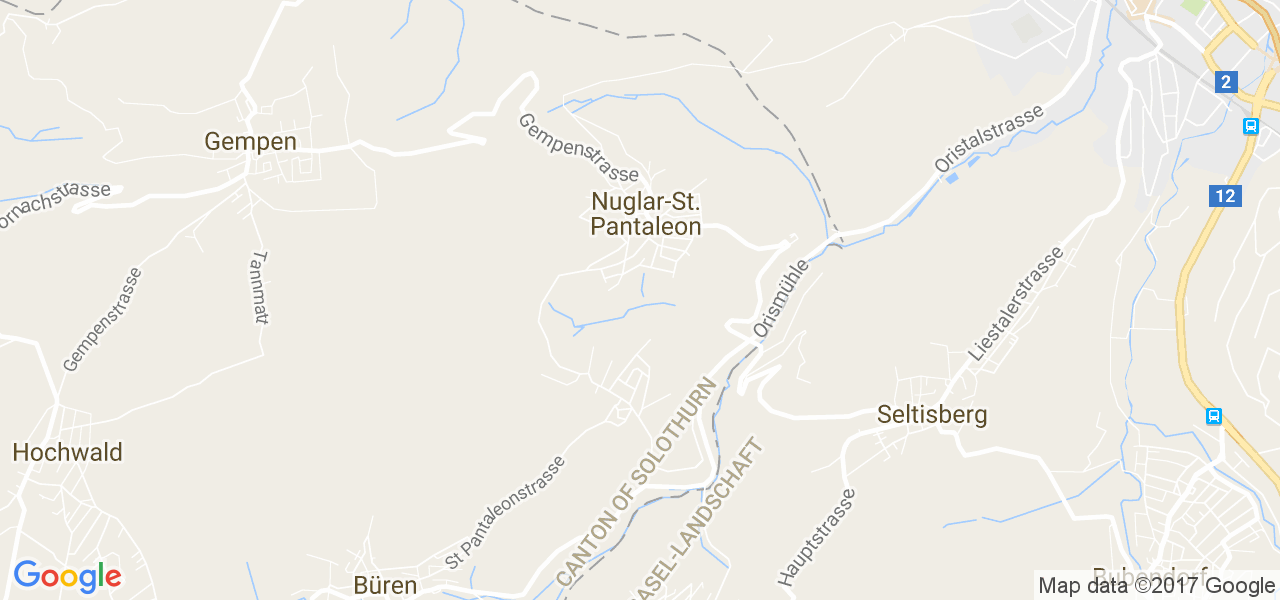 map de la ville de Nuglar-St Pantaleon