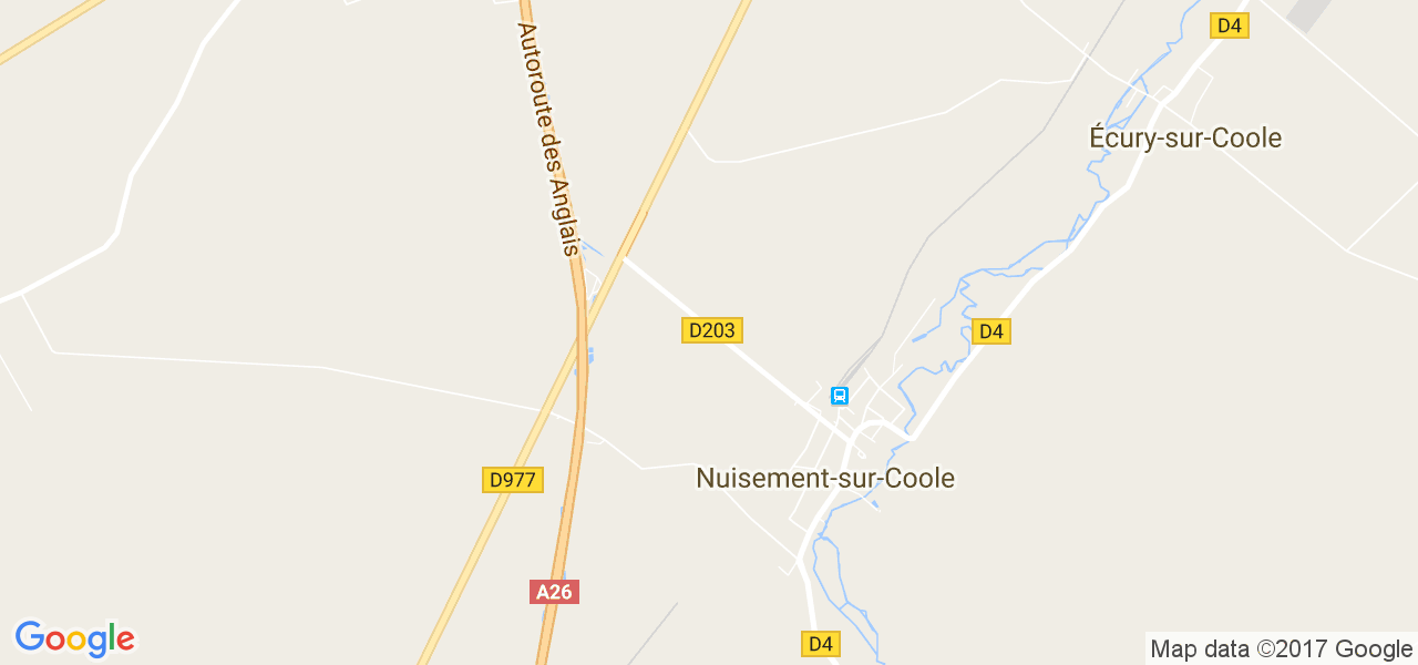 map de la ville de Nuisement-sur-Coole