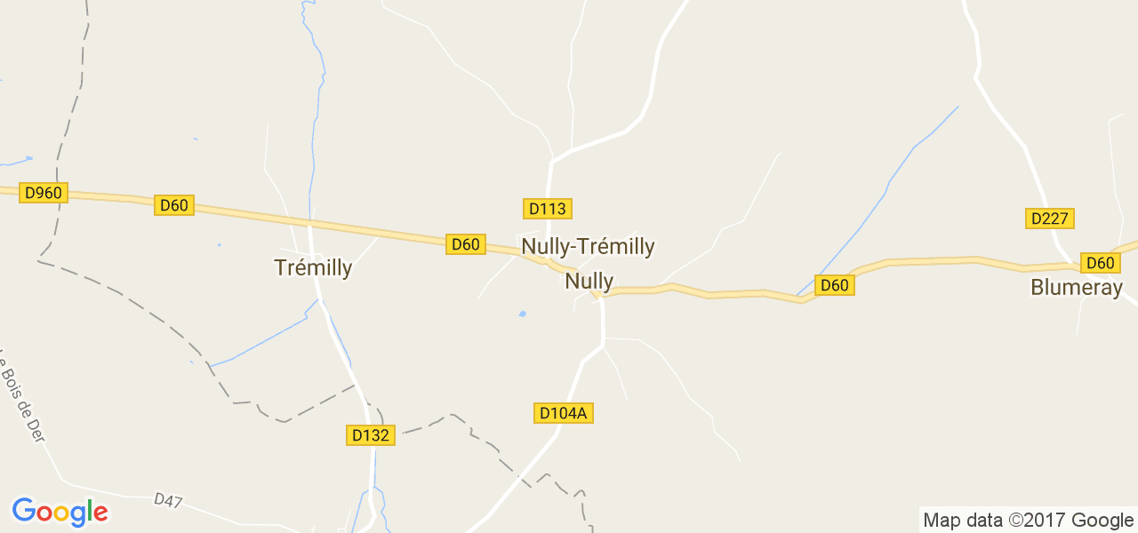 map de la ville de Nully