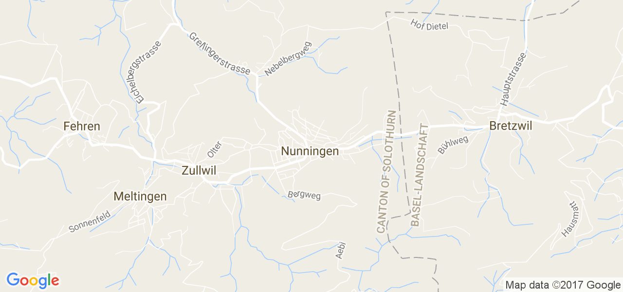 map de la ville de Nunningen