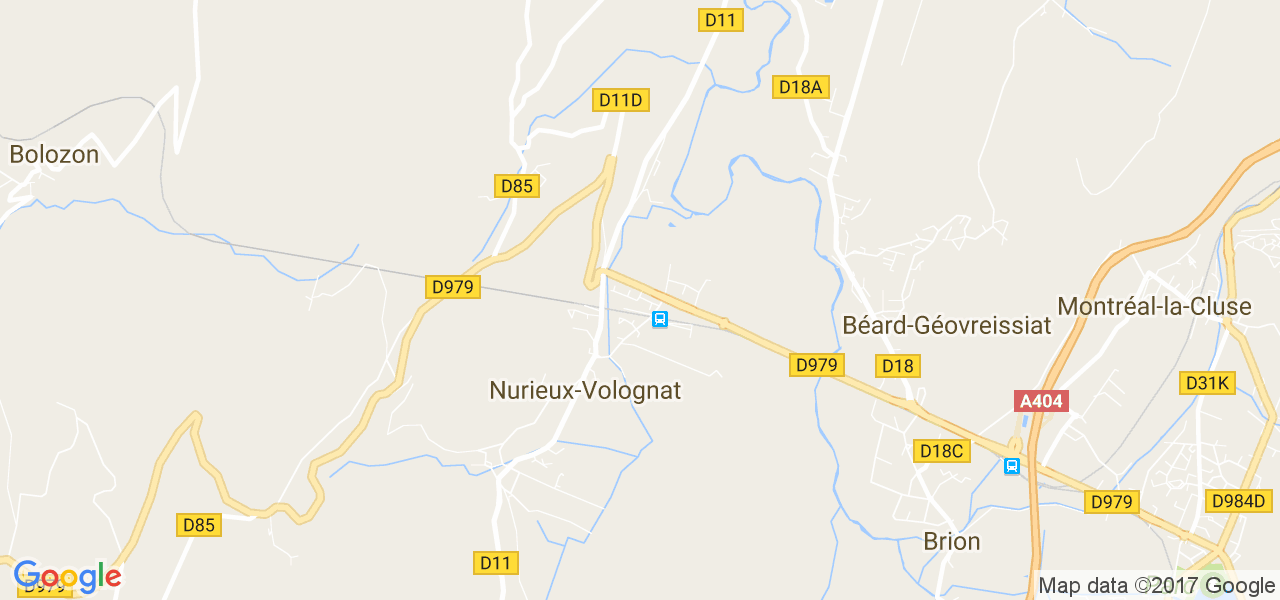 map de la ville de Nurieux-Volognat