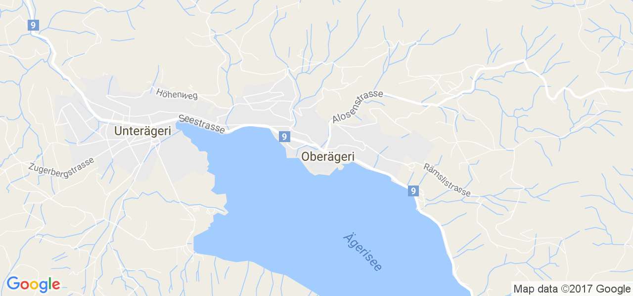 map de la ville de Oberägeri