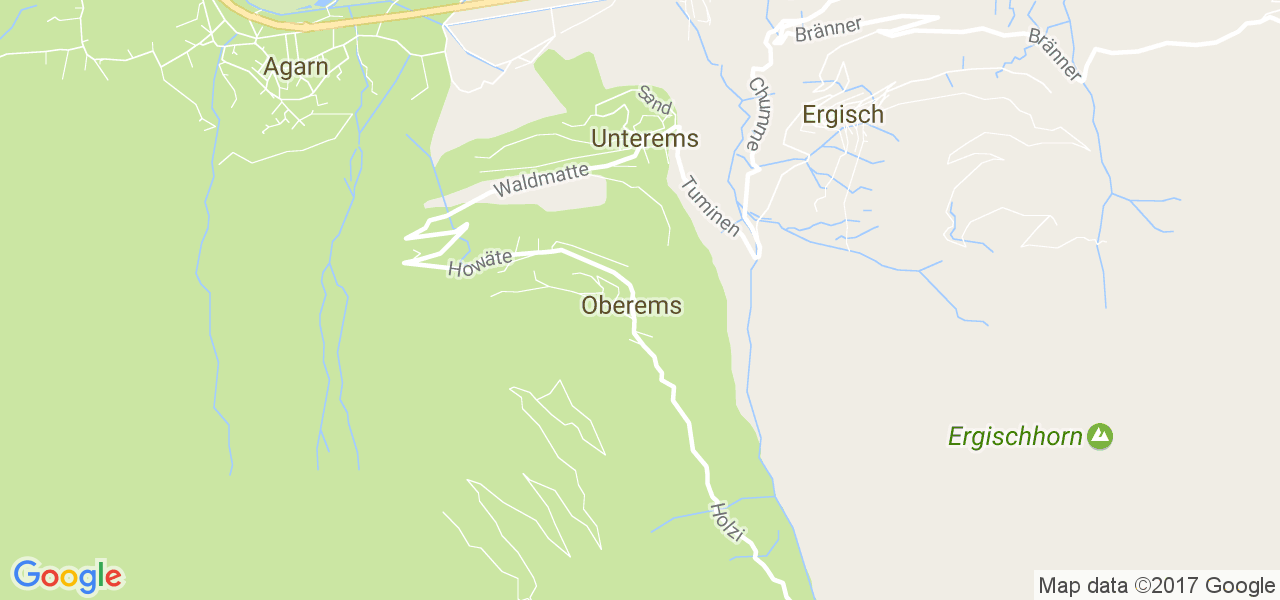 map de la ville de Oberems