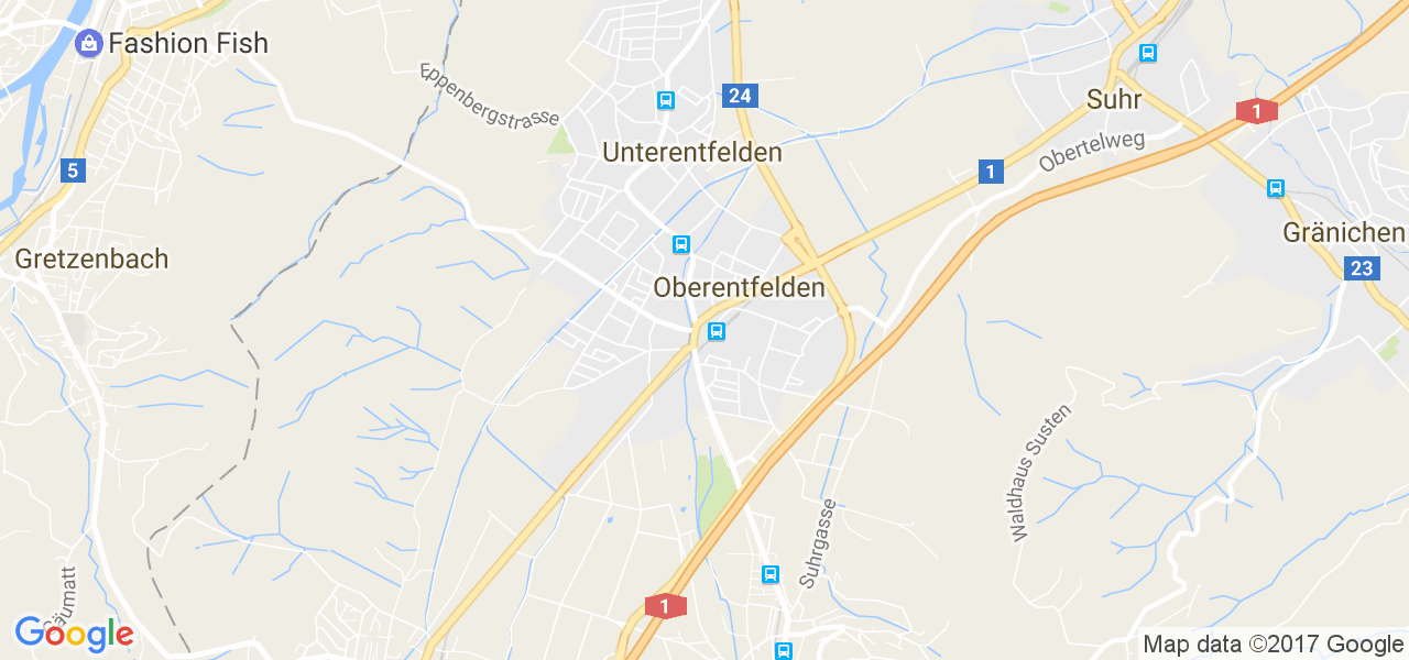 map de la ville de Oberentfelden