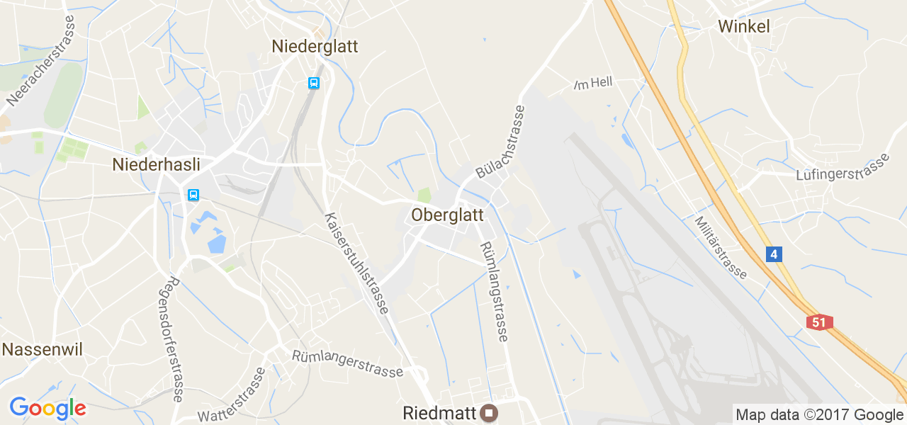 map de la ville de Oberglatt