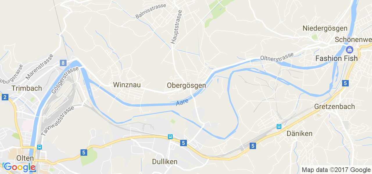 map de la ville de Obergösgen