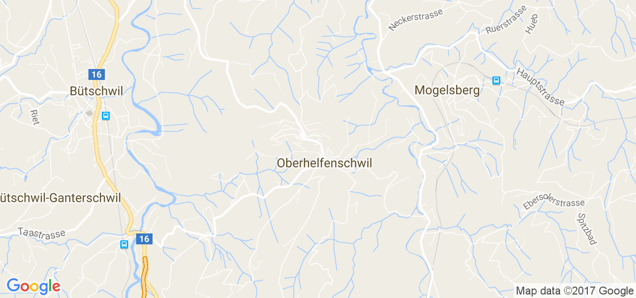 map de la ville de Oberhelfenschwil