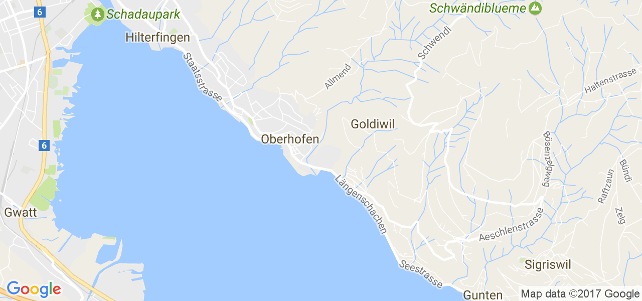 map de la ville de Oberhofen am Thunersee