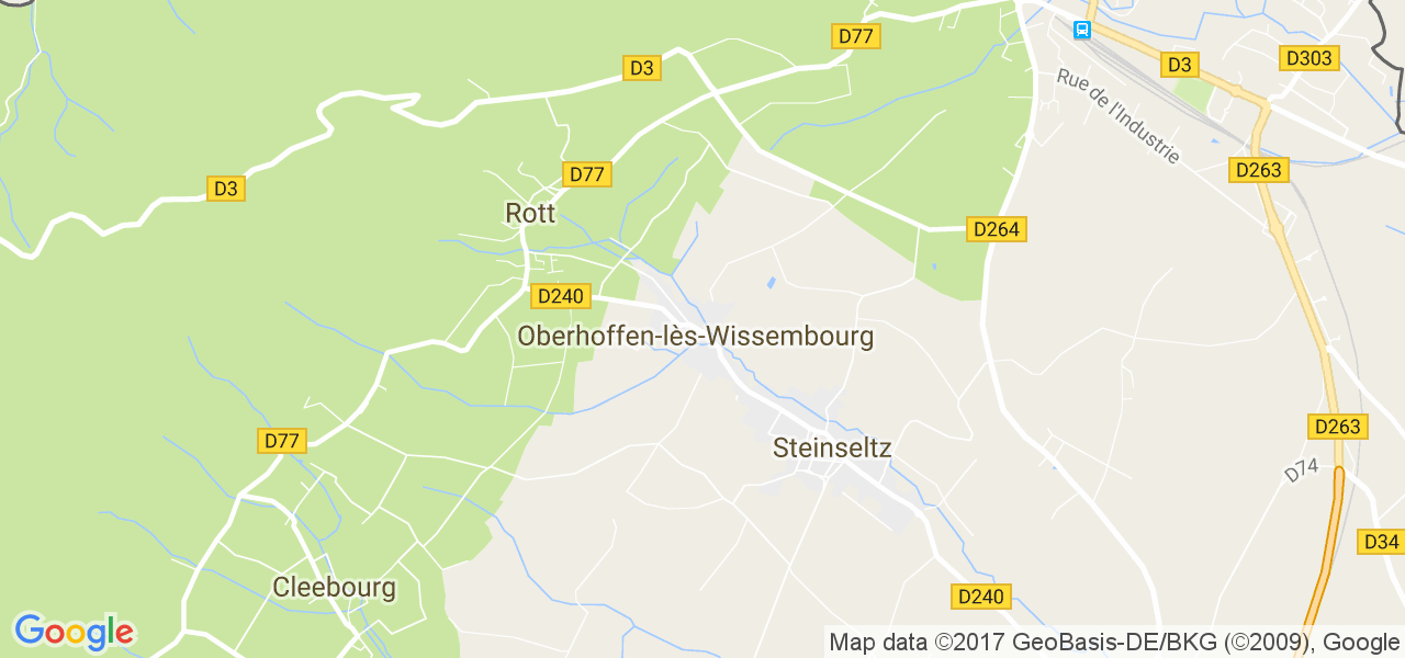 map de la ville de Oberhoffen-lès-Wissembourg