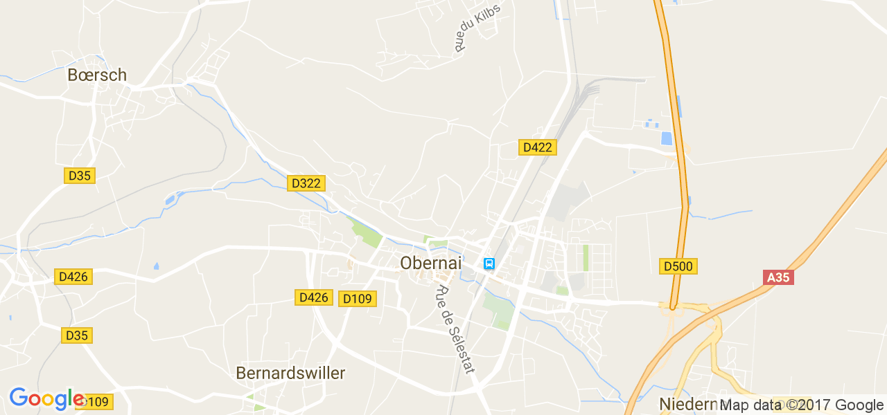 map de la ville de Obernai