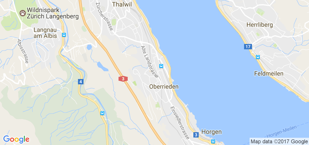 map de la ville de Oberrieden