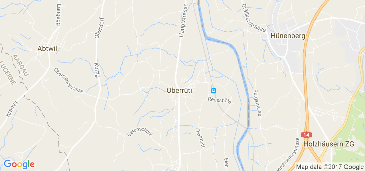 map de la ville de Oberrüti