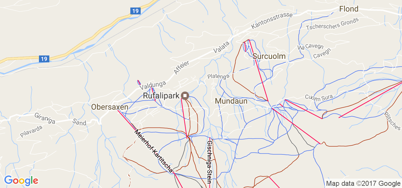 map de la ville de Obersaxen Mundaun