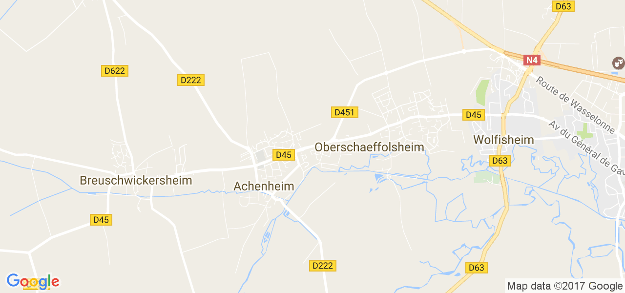map de la ville de Oberschaeffolsheim