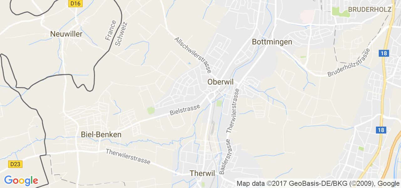 map de la ville de Oberwil