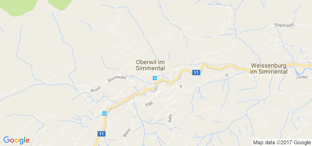 map de la ville de Oberwil im Simmental