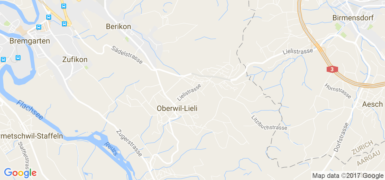 map de la ville de Oberwil-Lieli