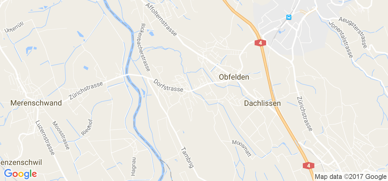 map de la ville de Obfelden