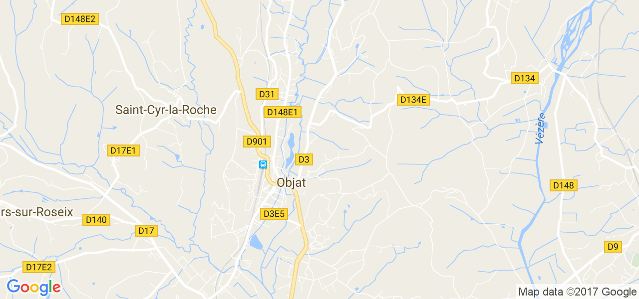 map de la ville de Objat