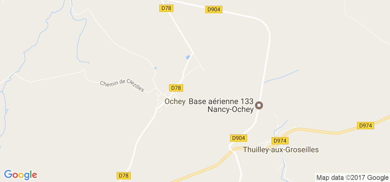 map de la ville de Ochey